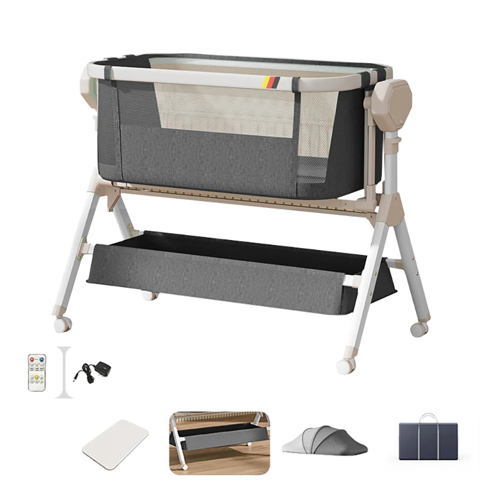Bassinet for Baby Electric Rocking Cribs,Newborn Co-Sleeper,Infant Bedside Sleeper,Unisex Baby Bed, Portable Travel Crib,Cradle