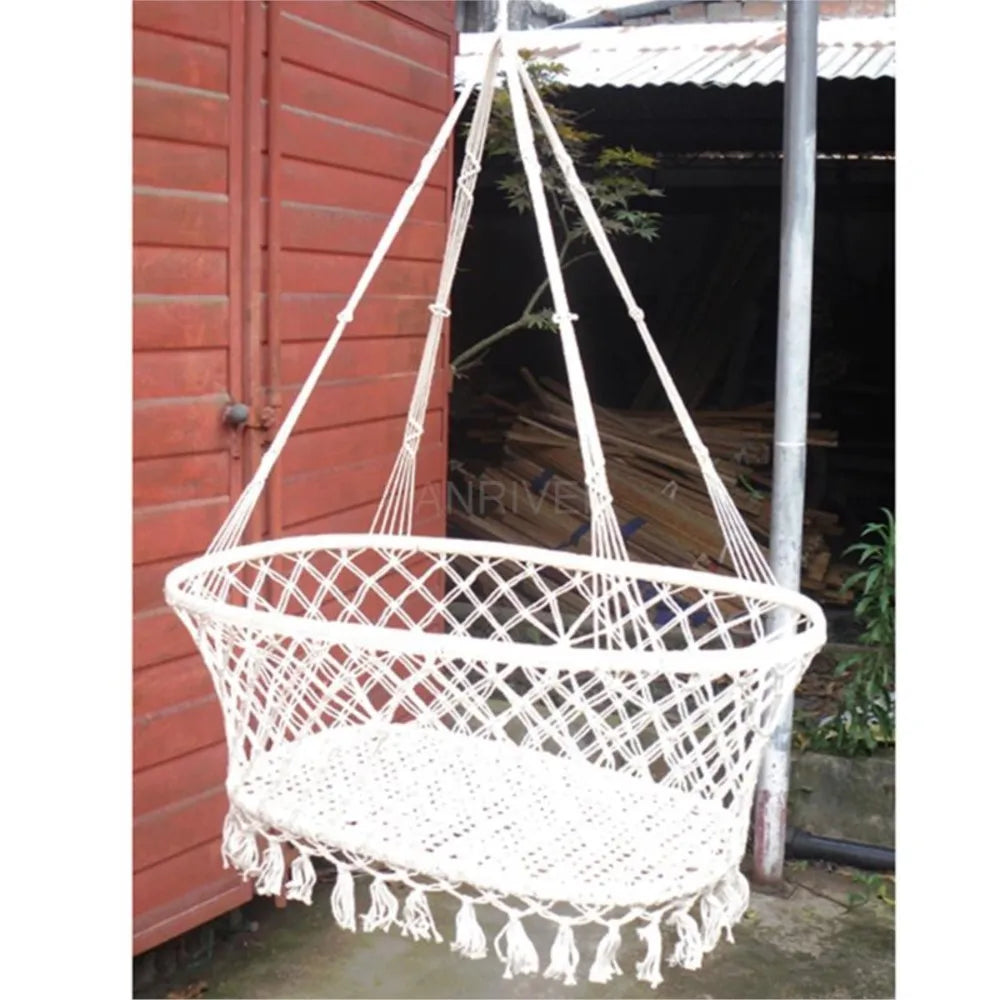 Sturdy Weight Bearing Baby Hammock Cradle Swing Bed Newborn Hanging Woven Basket White Carry-On 0-6 Months
