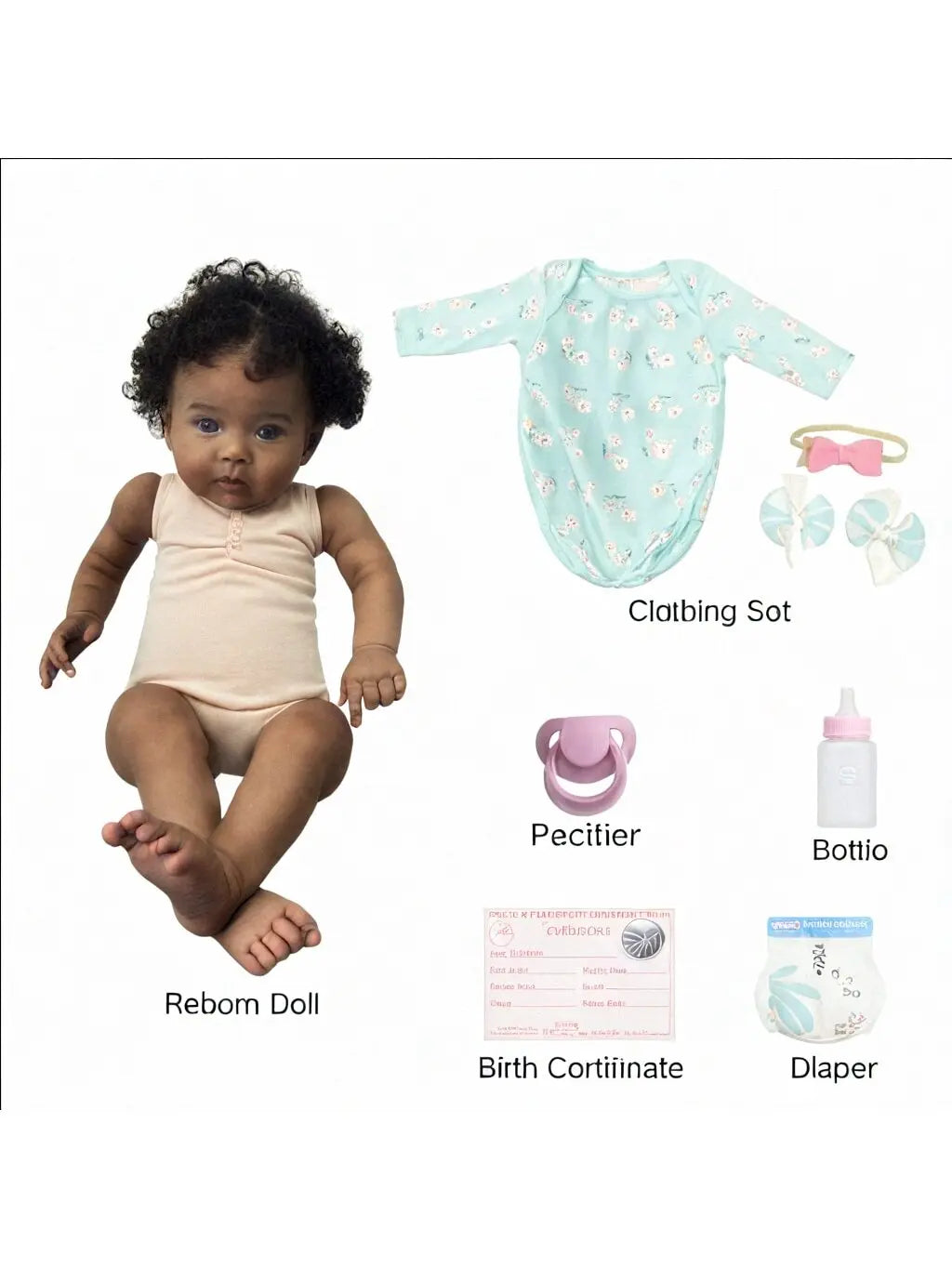 Lifelike Reborn Baby Dolls Girl - 20 Inch Realistic Baby Doll, Real Life Baby Doll Real Looking Newborn Soft Body, Gift Set with Full Accessories for Kids Aged 3+