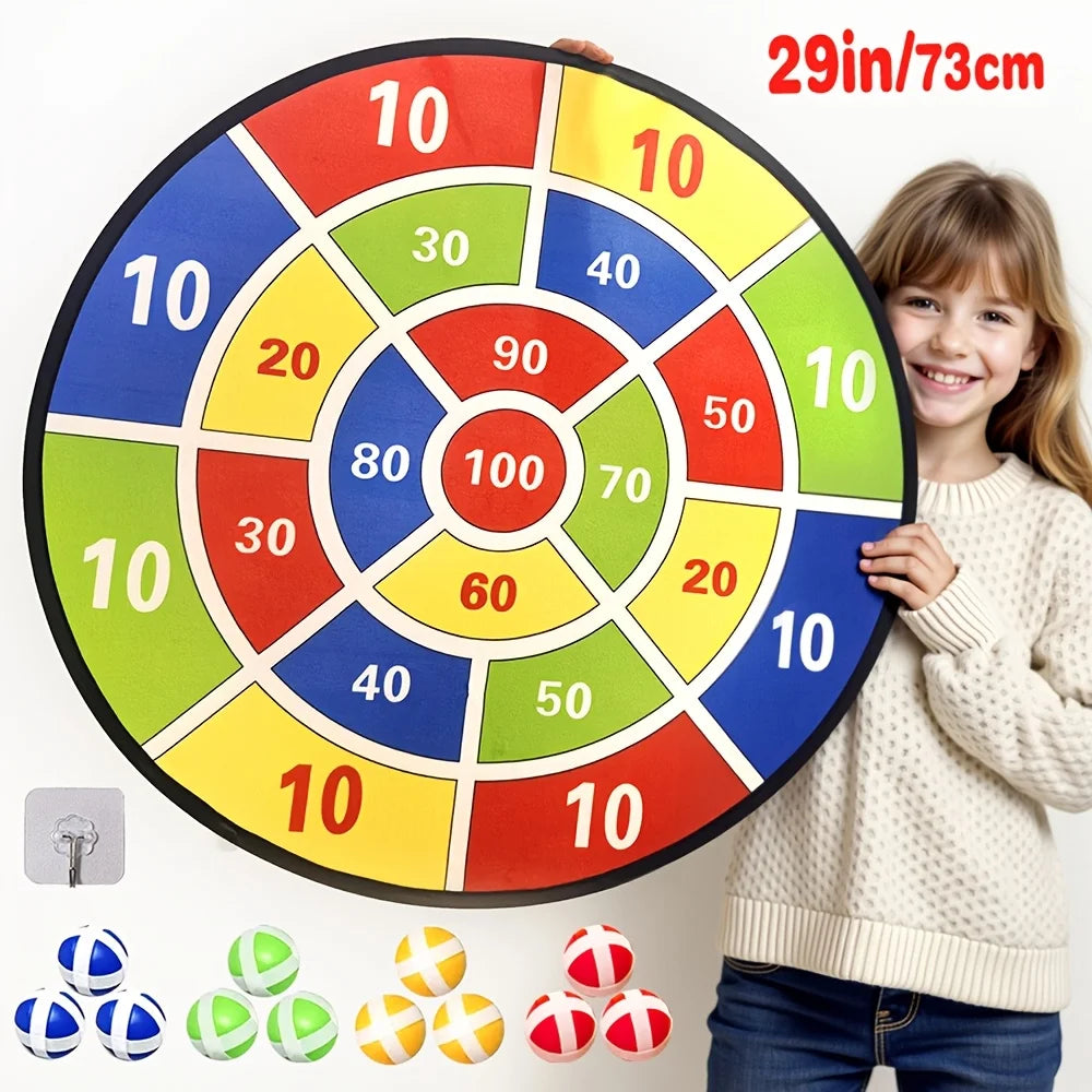 Sticky Ball Dart Board Game, 12-Piece Family Party Game for Kids & Adults