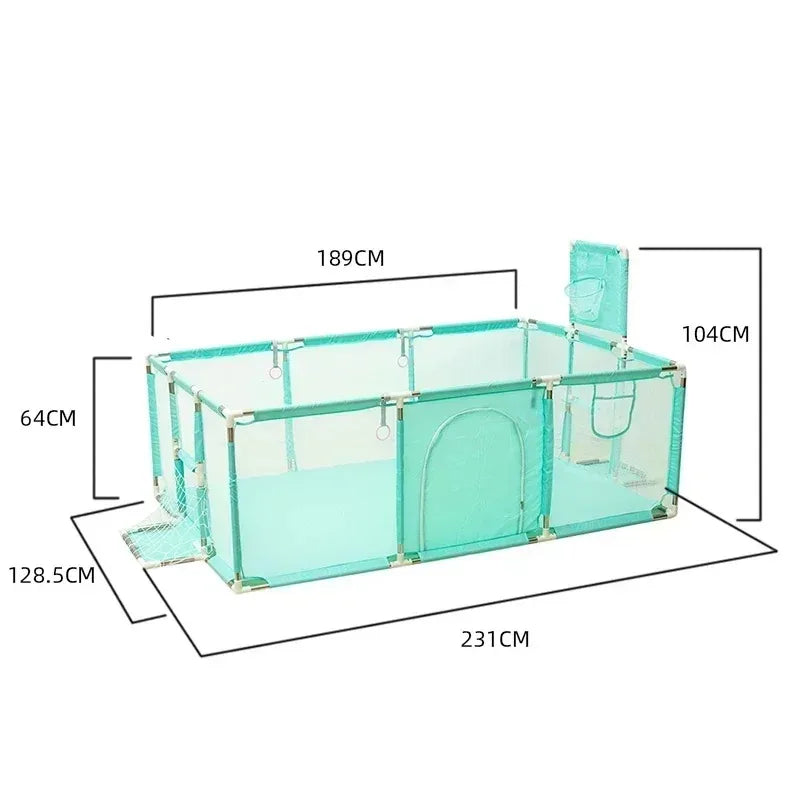 Baby Playpen for Babies & Toddlers with Thickened Steel Pipes, Activity Fence and Ball Pit Play Area