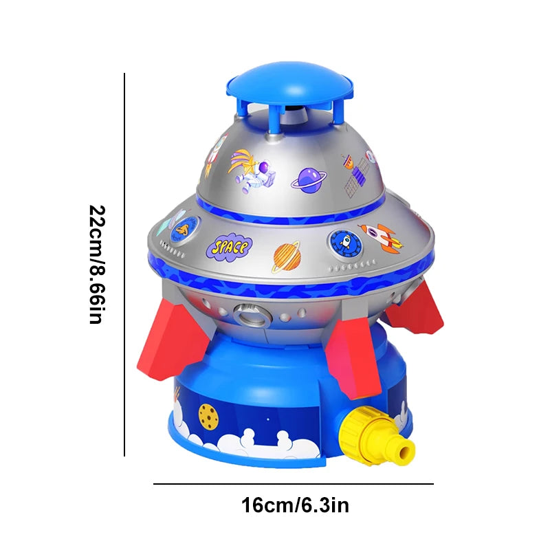360° Rotating Flying Saucer Water Sprinkler Toy for Kids, Outdoor Garden Lawn & Bath Play