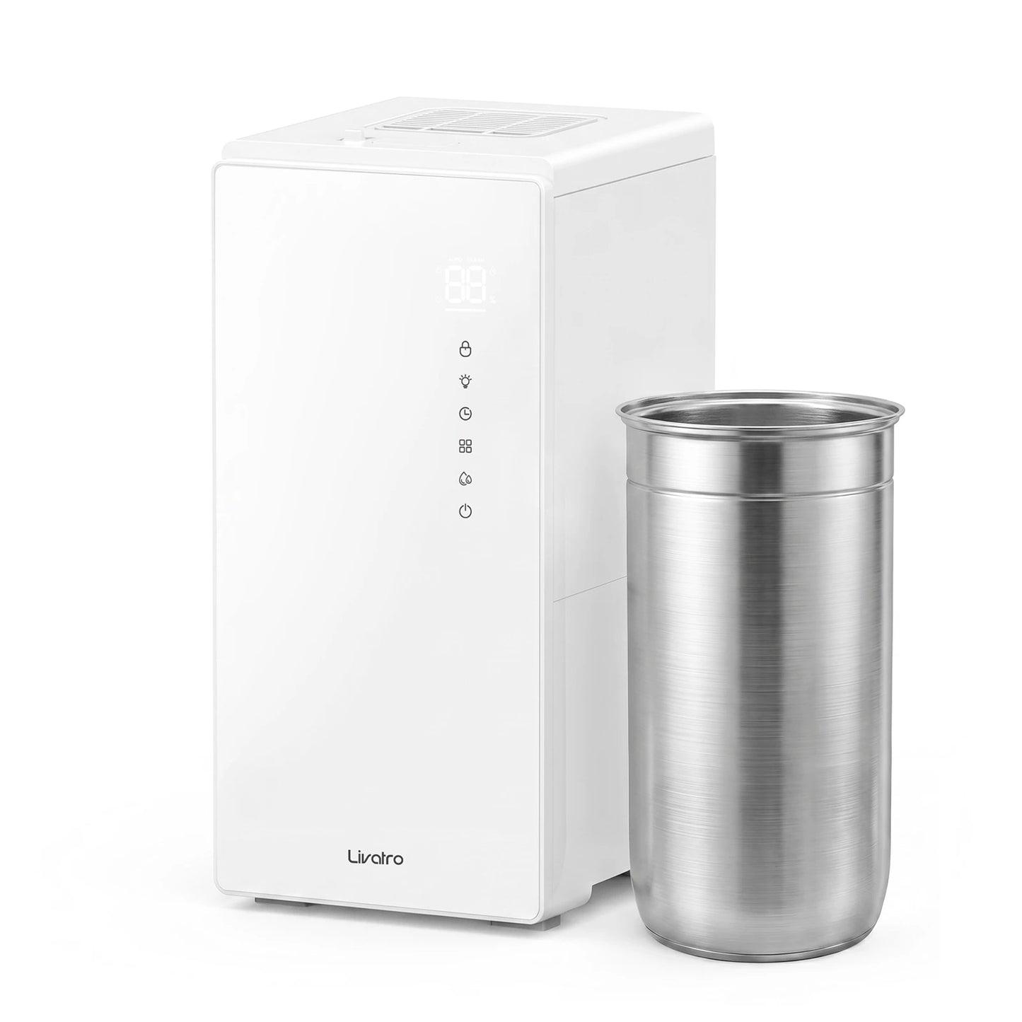 Livatro 6L Warm Mist Humidifier, Top-Fill Steam Humidifier for Bedroom and Home, White