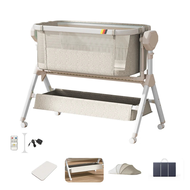 Bassinet for Baby Electric Rocking Cribs,Newborn Co-Sleeper,Infant Bedside Sleeper,Unisex Baby Bed, Portable Travel Crib,Cradle