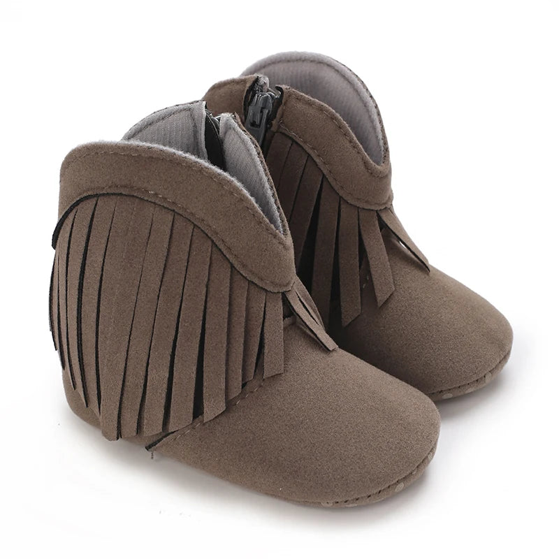 Infant Pre-Walker Shoes Baby Shoes 0-18M Western Denim Winter Boots Warm Casual Shoes for Boys Girls
