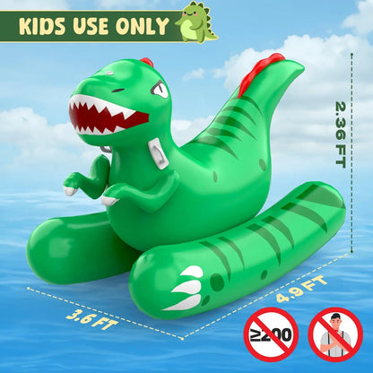 Altrek Store Inflatable Dinosaur Swimming Pool Float for Kids with Sprinkler for Yards, 2-in-1 Summer Water Toys 72" Large Pool Raft Outdoor Party Toys for Adults Kids