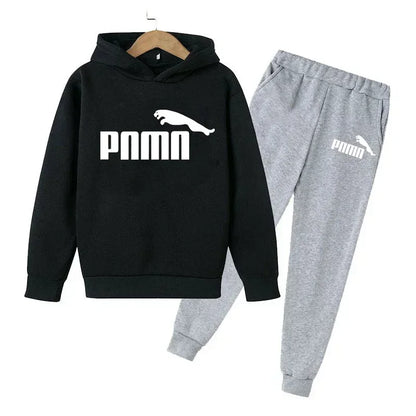 Kids Autumn Spring Trend Letter Print 2pcs Hoodie+Pants Tracksuits 2-13 Years Boys Girls Casual Outfits Children Clothes Sets