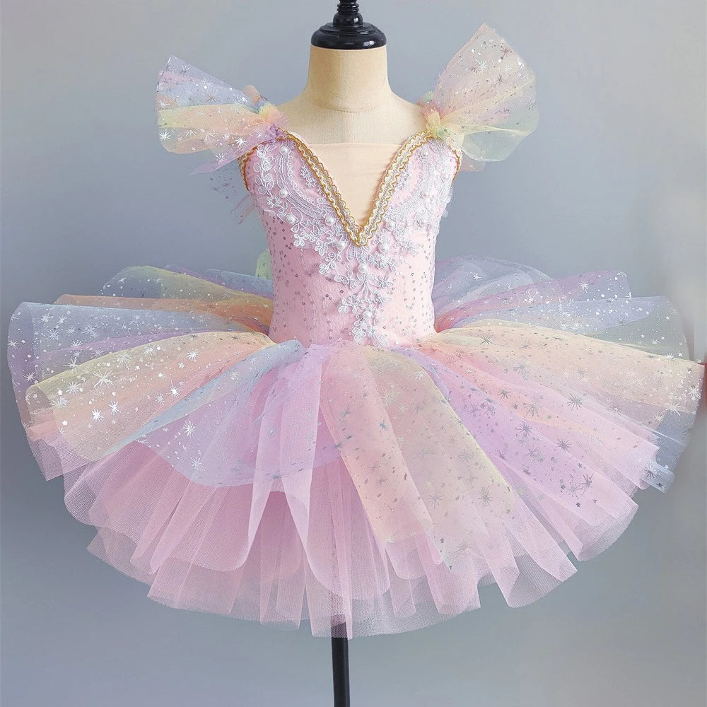 Girls Ballet Tutu Dress, Kids Ballerina Dance Costume Outfit