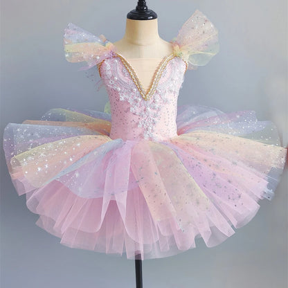 Girls Ballet Tutu Dress, Kids Ballerina Dance Costume Outfit