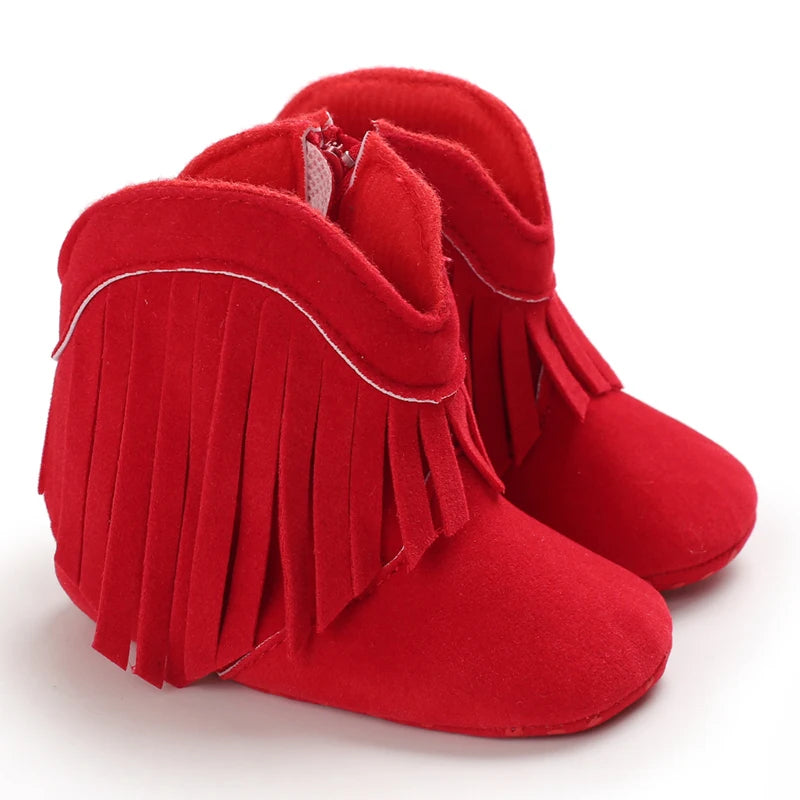 Infant Pre-Walker Shoes Baby Shoes 0-18M Western Denim Winter Boots Warm Casual Shoes for Boys Girls