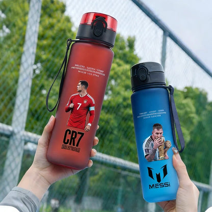 650ml CR7 Children Water Bottle Soccer Star Ronaldo Kids Straw Cup Outdoor Sport Boy Girl Drink Bottle School Leak Proof Jugs