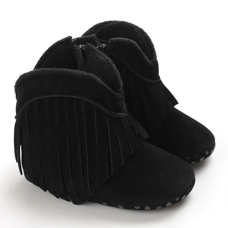 Infant Pre-Walker Shoes Baby Shoes 0-18M Western Denim Winter Boots Warm Casual Shoes for Boys Girls
