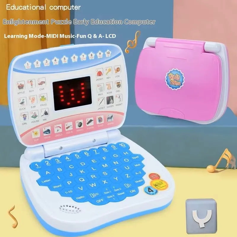 Mini Simulated Laptop Early Education Machine LED Display Learning Device Music Children's Toy