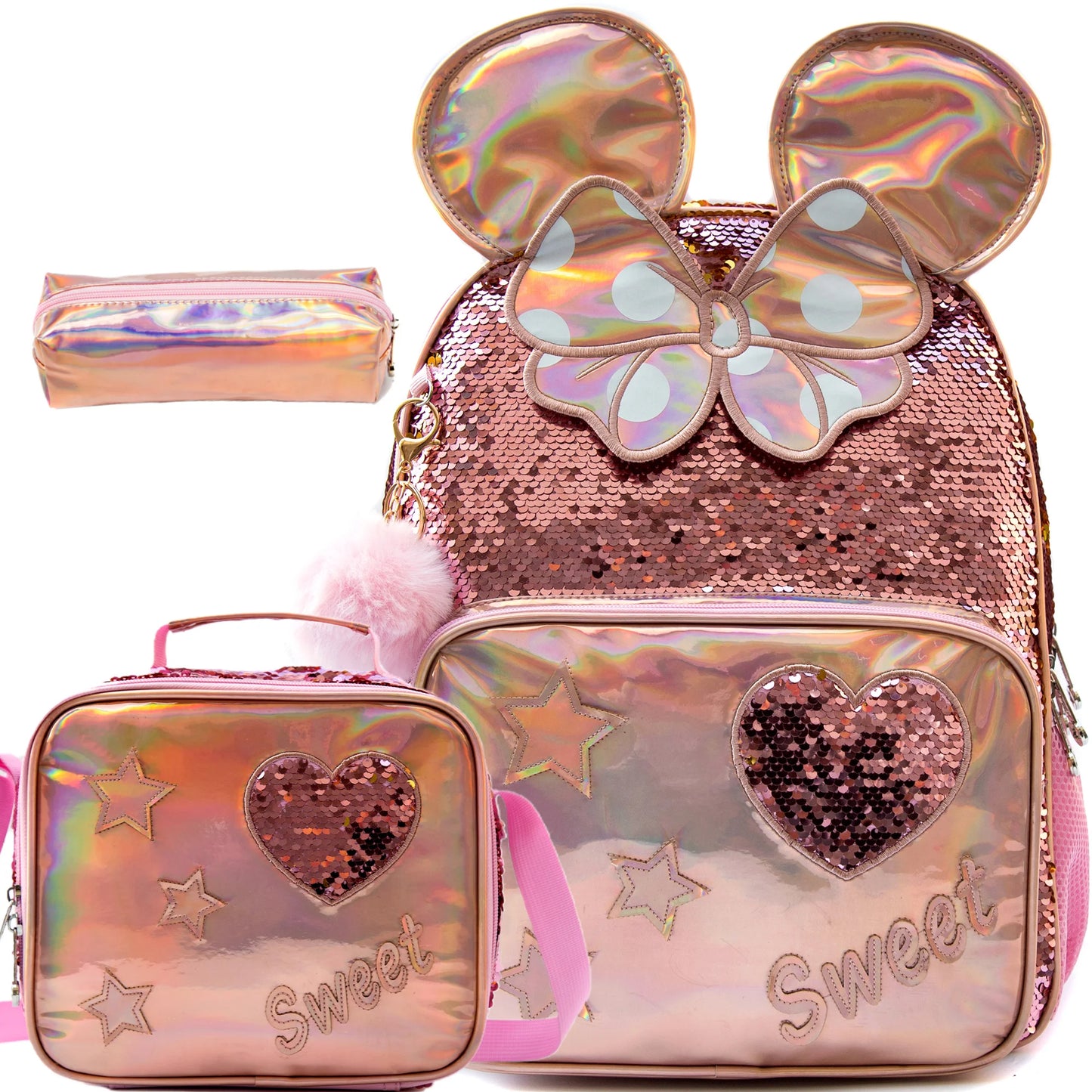 Backpacks for Girls Backpacks for Elementary Preschool Students Kids School Backpack with Lunch Bag Gift Package