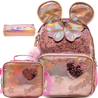 Backpacks for Girls Backpacks for Elementary Preschool Students Kids School Backpack with Lunch Bag Gift Package