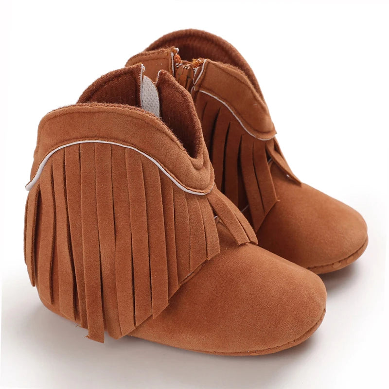 Infant Pre-Walker Shoes Baby Shoes 0-18M Western Denim Winter Boots Warm Casual Shoes for Boys Girls