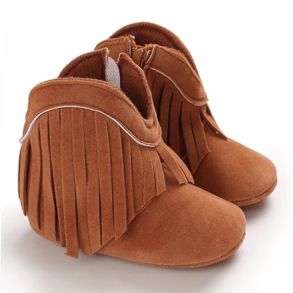 Infant Pre-Walker Shoes Baby Shoes 0-18M Western Denim Winter Boots Warm Casual Shoes for Boys Girls
