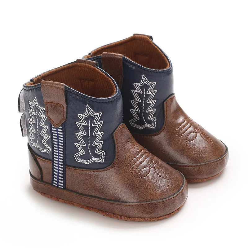 Infant Pre-Walker Shoes Baby Shoes 0-18M Western Denim Winter Boots Warm Casual Shoes for Boys Girls
