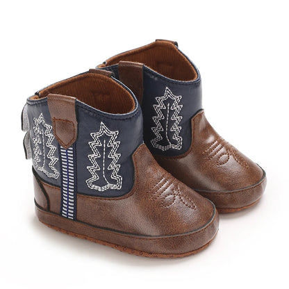 Infant Pre-Walker Shoes Baby Shoes 0-18M Western Denim Winter Boots Warm Casual Shoes for Boys Girls
