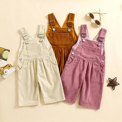 Lioraitiin Baby Girl Summer Wide Leg Overalls, Solid Color Jumpsuit with Front Pocket (3–24M)