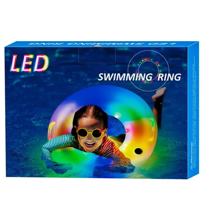 Swimming Ring Inflatable Pool Swim Raft Light Up Swimming Ring Kids Water Toys For Girls Boys Beach Party Summer Supplies