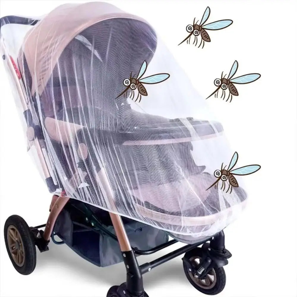 Fully Covered Baby Stroller Mosquito Net Universal Dustproof Baby Cradle Mosquito Net Lightweight Breathable