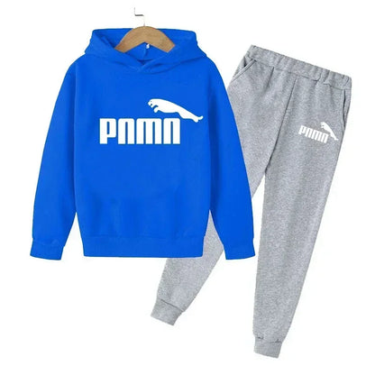 Kids Autumn Spring Trend Letter Print 2pcs Hoodie+Pants Tracksuits 2-13 Years Boys Girls Casual Outfits Children Clothes Sets