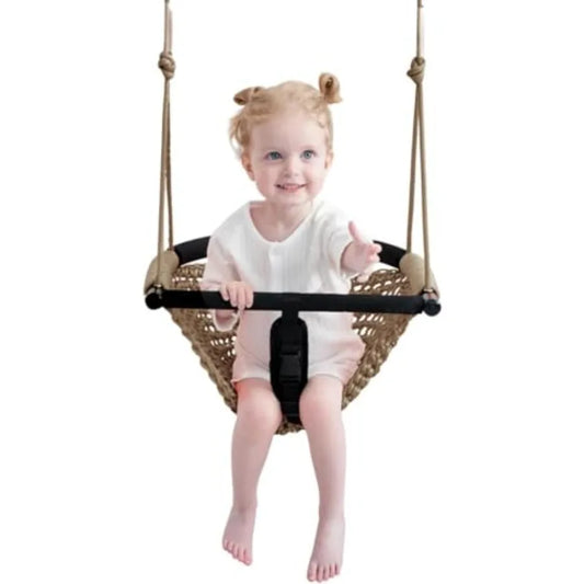 Toddler Swing 2-in-1 Baby Swing Adjustable Rope Swing Seat for Indoor Outdoor Use Durable Backyard Swing Set for Infants Toddle