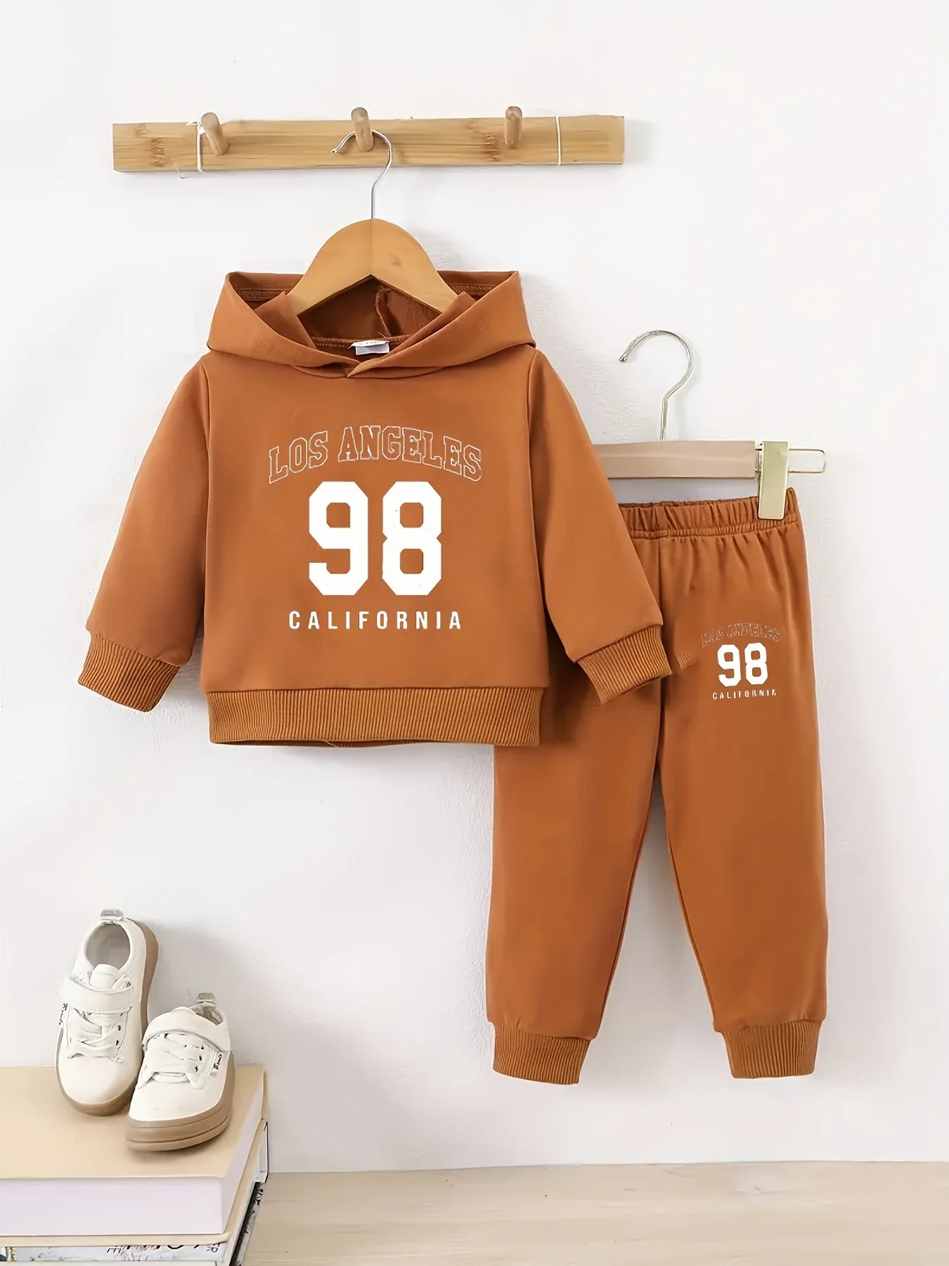 Newborn Baby Boy Fleece Hoodie and Sports Pants Set, Long Sleeve Autumn Winter Outfit