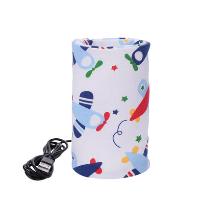 USB Portable Baby Bottle Warmer for Milk and Water, Travel Feeding Heater with Insulated Bag