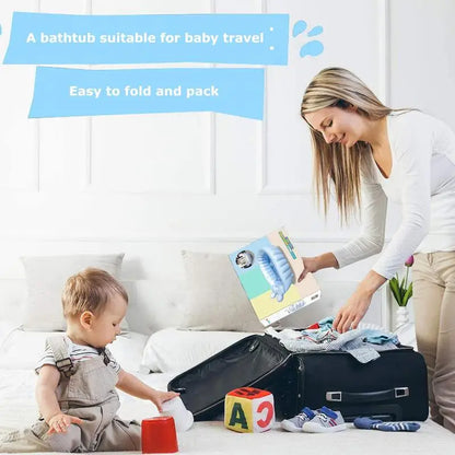 Toddler Inflatable Bathtub with Air Pump, Non-Slip Foldable Travel Bath Tub for Kids