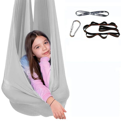 Children's Hammock Children's Sensory Therapy Swing Indoor and Outdoor Swing Hanging Chair Aerial Yoga Hammock Courtyard Swing