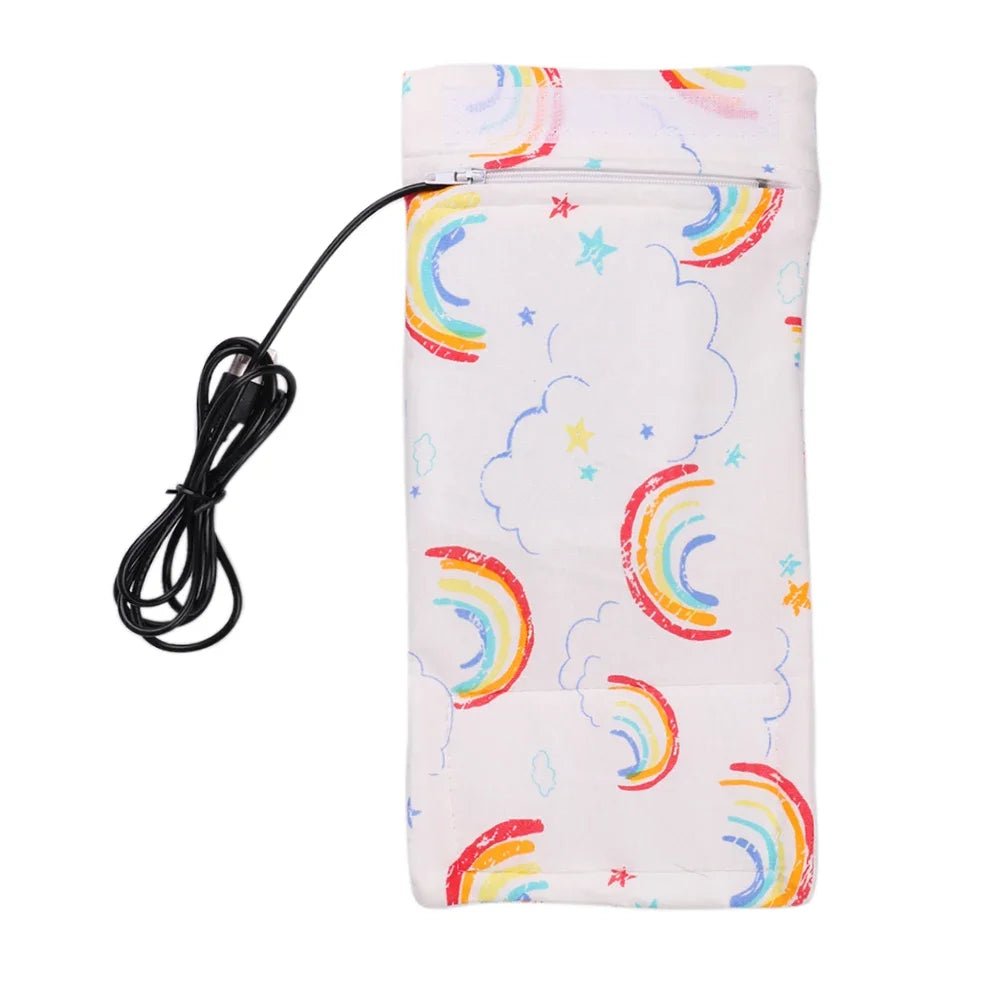 USB Portable Baby Bottle Warmer for Milk and Water, Travel Feeding Heater with Insulated Bag