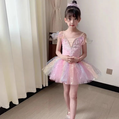 Girls Ballet Tutu Dress, Kids Ballerina Dance Costume Outfit