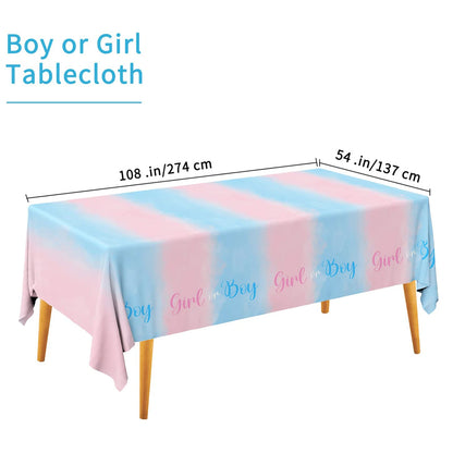 Gender Reveal Party Supplies Disposable Tablecloth Waterproof Table Cover for Boy or Girl Baby Shower Birthday Party Decorations