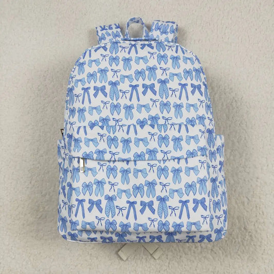Light Blue Bow Girls Backpack Kids School Bag for Girls with Bow Design13*5*17 inches