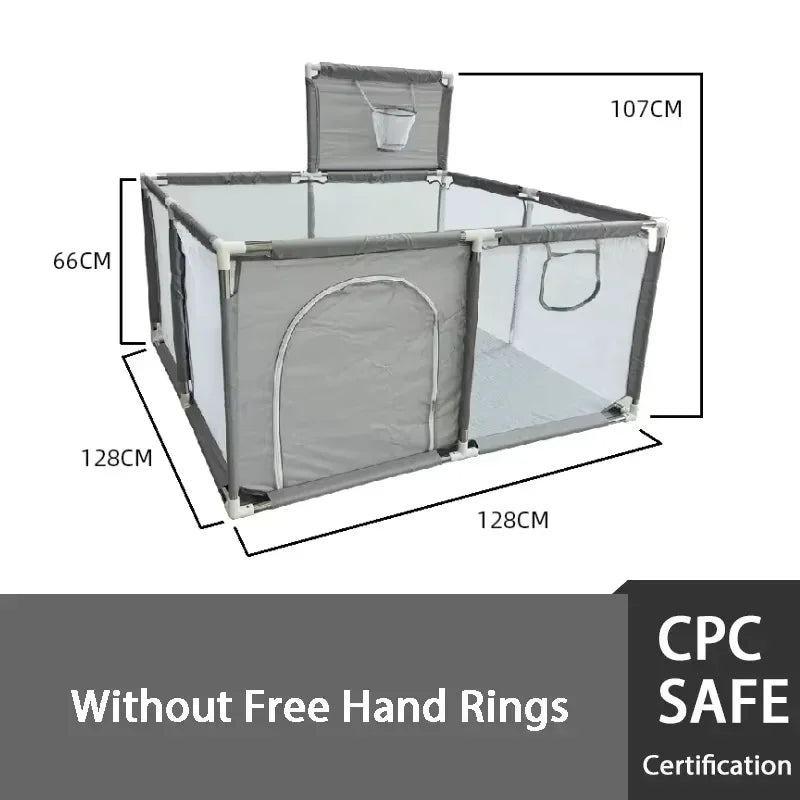 IMBABY Large Indoor Baby Playpen with Safety Barrier Fence and Waterproof Play Area