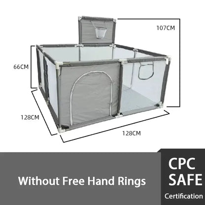 IMBABY Large Indoor Baby Playpen with Safety Barrier Fence and Waterproof Play Area