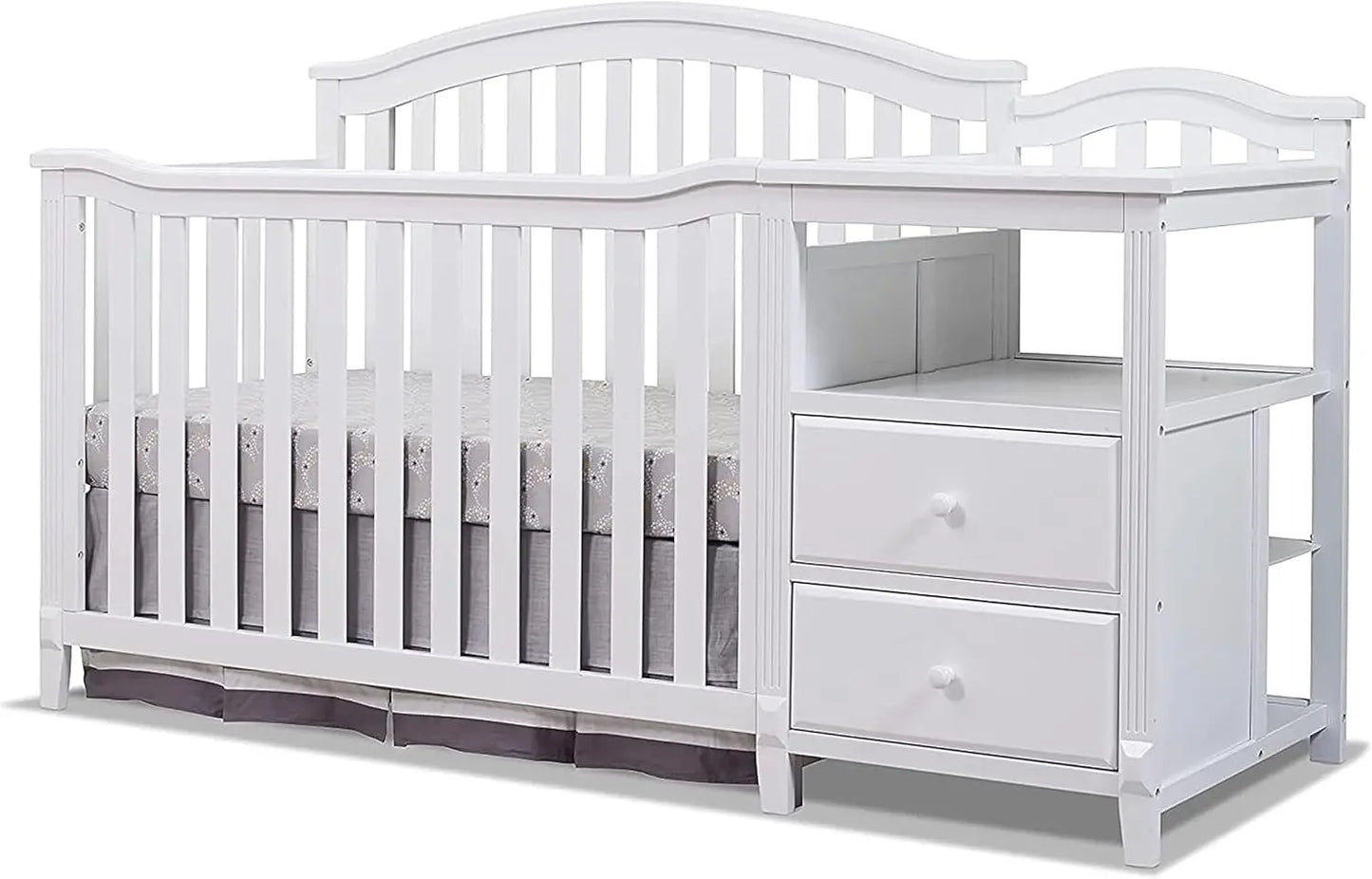 Sorelle Berkley Crib & Changer Combo, 4-in-1 Convertible Wooden Nursery Bed
