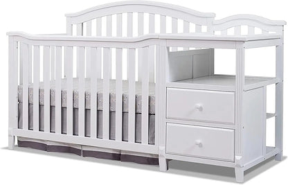 Sorelle Berkley Crib & Changer Combo, 4-in-1 Convertible Wooden Nursery Bed