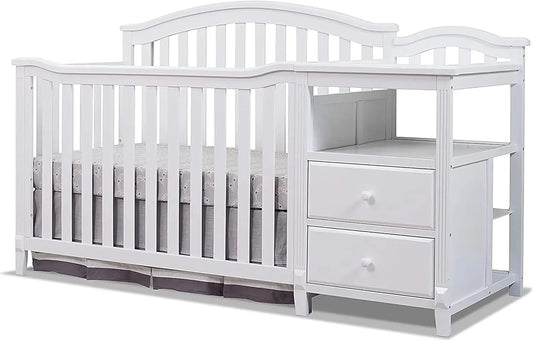 Sorelle Berkley Crib & Changer Combo, 4-in-1 Convertible Wooden Nursery Bed