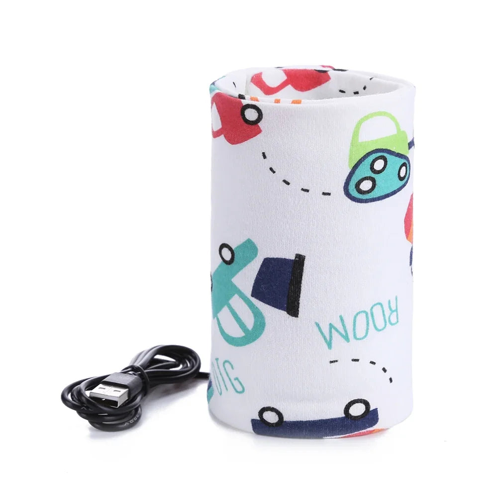 USB Portable Baby Bottle Warmer for Milk and Water, Travel Feeding Heater with Insulated Bag