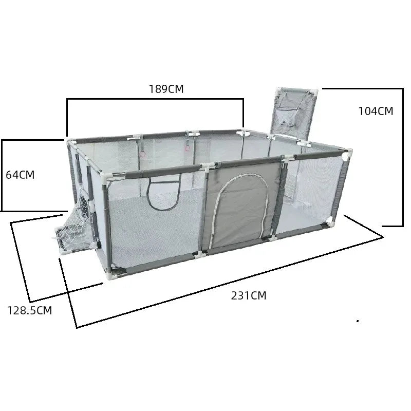 Baby Playpen for Babies & Toddlers with Thickened Steel Pipes, Activity Fence and Ball Pit Play Area