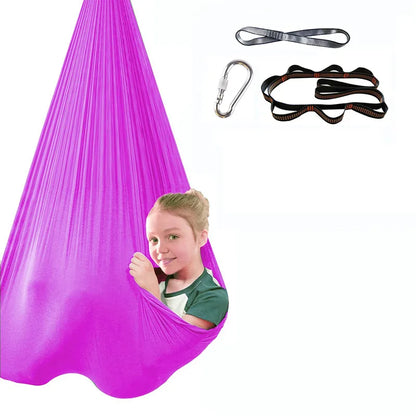 Children's Hammock Children's Sensory Therapy Swing Indoor and Outdoor Swing Hanging Chair Aerial Yoga Hammock Courtyard Swing