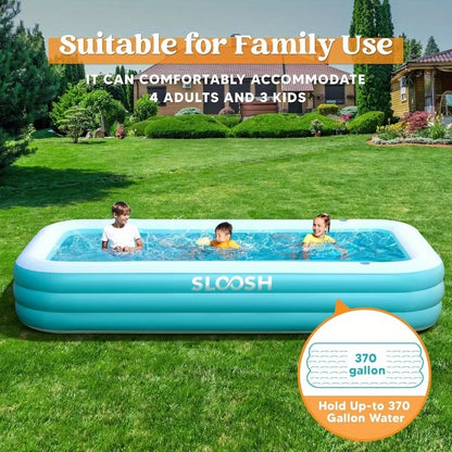 JOYFY Full-Sized Inflatable Swimming Pool 125x 68x 22 inch Inflatable Pool with Seats for Family Pool Summer Water Party Pool