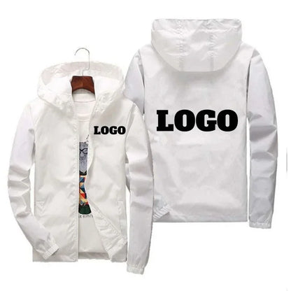 Men’s Waterproof Windbreaker Jacket, Autumn Outdoor Sports Jacket, Casual Lightweight Coat, Black, Plus Size Up to 7XL