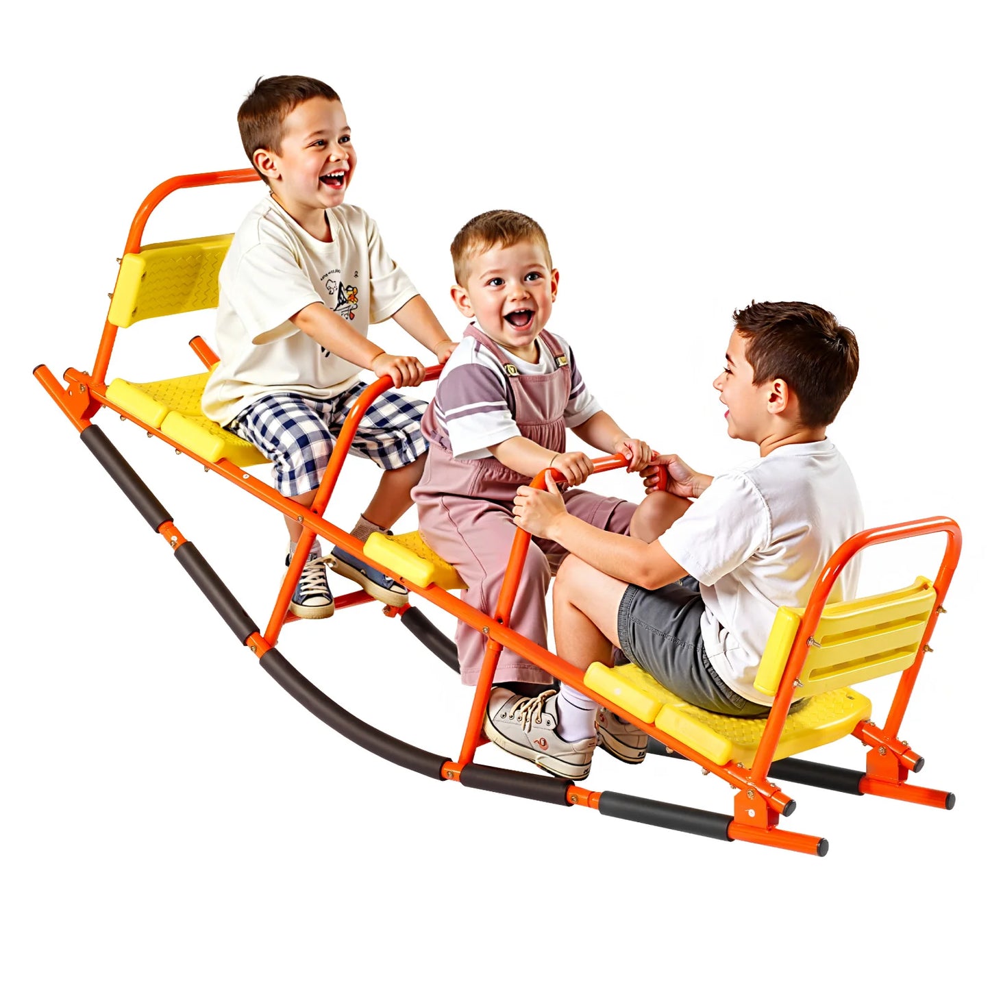 SucceBuy Kids Seesaw 200 lbs Load Capacity Metal Rocking Teeter Totter, Kids Outdoor Playground Equipment for Backyard 2 Seats