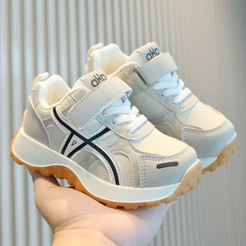 2026 Children's Leather Casual Shoes For Boy Girls Outdoor Running Sneakers Breathable Kids School Walking Sport Non Slip