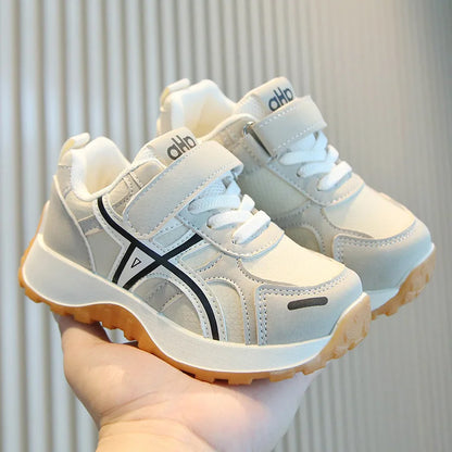 2026 Children's Leather Casual Shoes For Boy Girls Outdoor Running Sneakers Breathable Kids School Walking Sport Non Slip