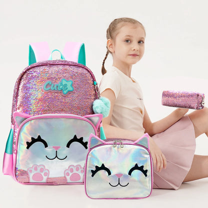 Backpacks for Girls Backpacks for Elementary Preschool Students Kids School Backpack with Lunch Bag Gift Package